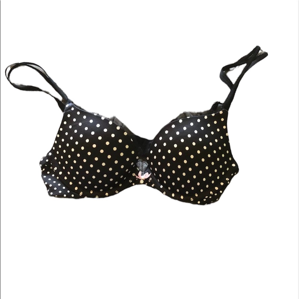 VS Very Sexy Push Up 32B Black White Polka Dot